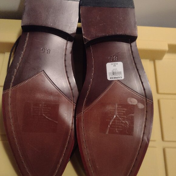 Mens Express brown leather dress shoes size 8.5m in good condition - Picture 3 of 9